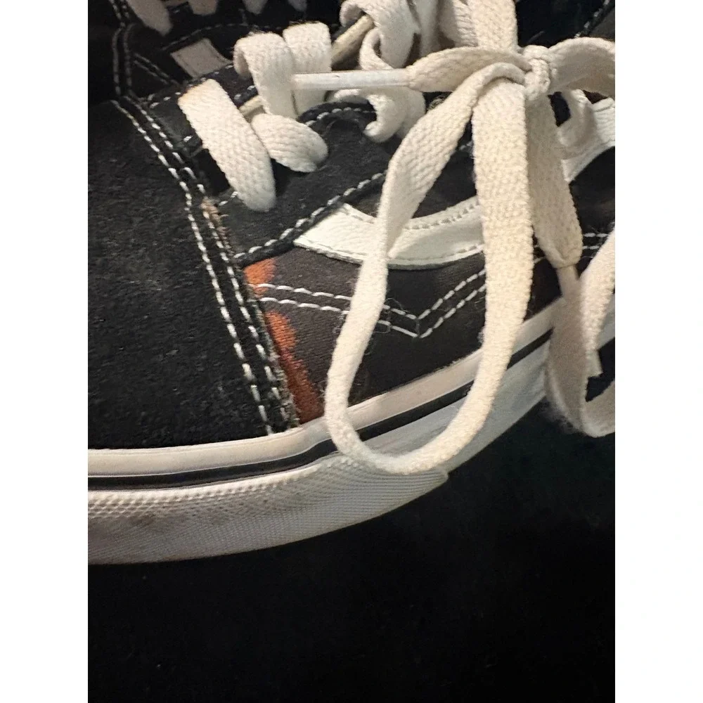 Vans Old Skool Black White Suede Canvas Skate Shoes Mens 6.5 Womens 8.0
